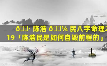 🌷 陈浩 🌼 民八字命理2019「陈浩民是如何自毁前程的」